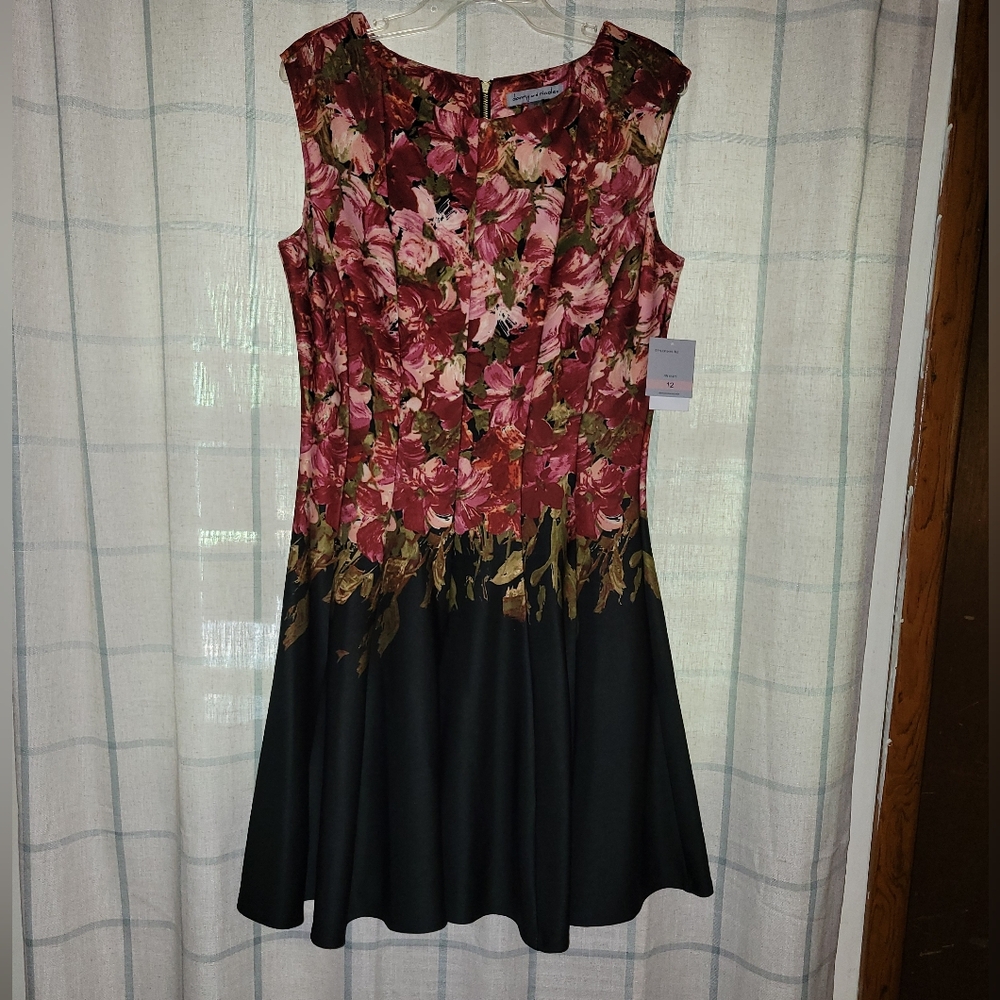 danny and nicole Floral Sleeveless Dress, Size 12, NWT